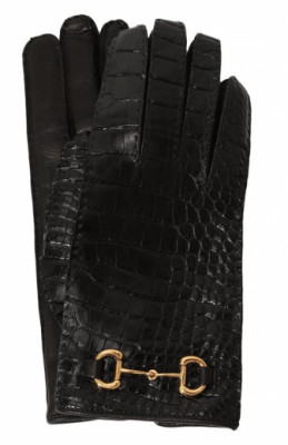 Перчатки из кожи аллигатора Gucci